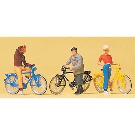信号待ちの自転車に乗る人 ：プライザー 塗装済完成品 HO(1/87) 10515