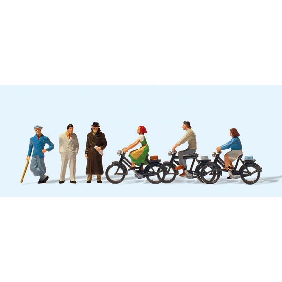 1936年頃の通行人と自転車 ：プライザー HO(1/87) 塗装済完成品 12484