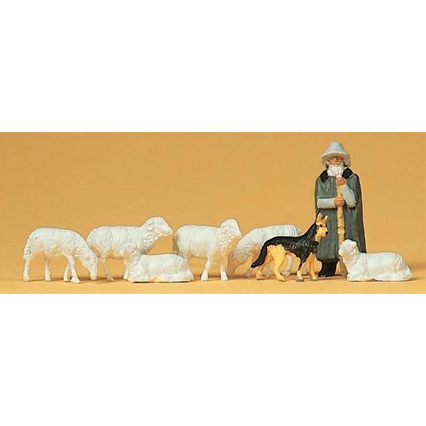 羊飼いと羊と犬 ：プライザー 塗装済完成品 HO(1/87) 14160 : さかつう