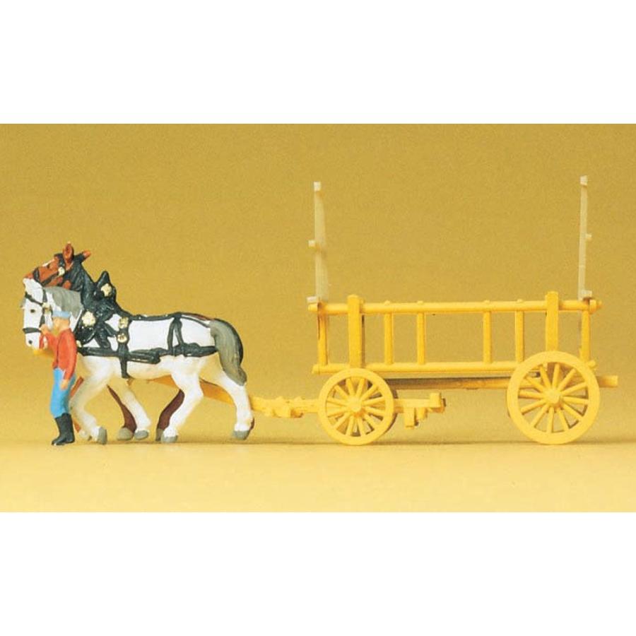 2頭立てのかご荷馬車 ：プライザー 塗装済完成品 N(1/160) 79476
