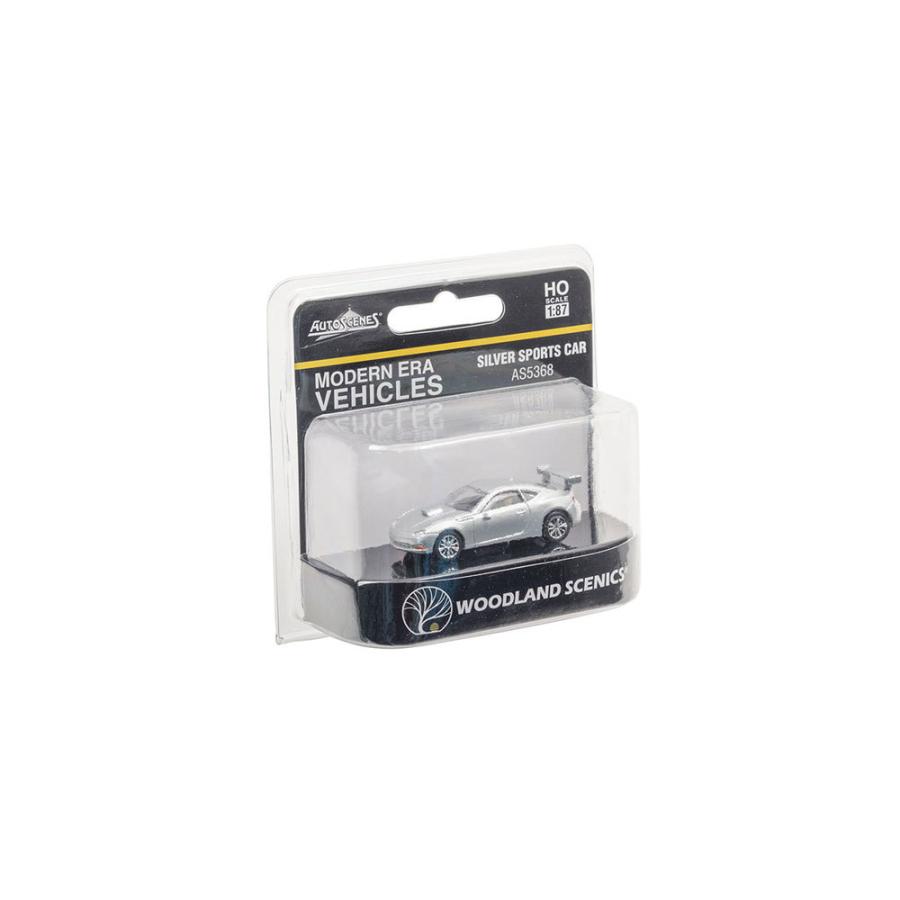 模型】 スポーツカー（シルバー） ：ウッドランド 塗装済完成品 HO(1