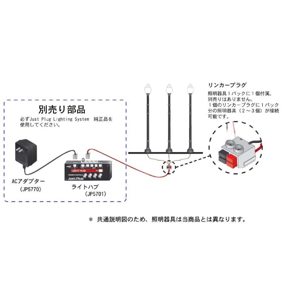 LED付き街路灯　木製支柱タイプ　Nサイズ　3本セット　JP5638　：ウッドランド　塗装済み完成品　N(1/160)　Just Plug対応サイズ｜sakatsu｜04