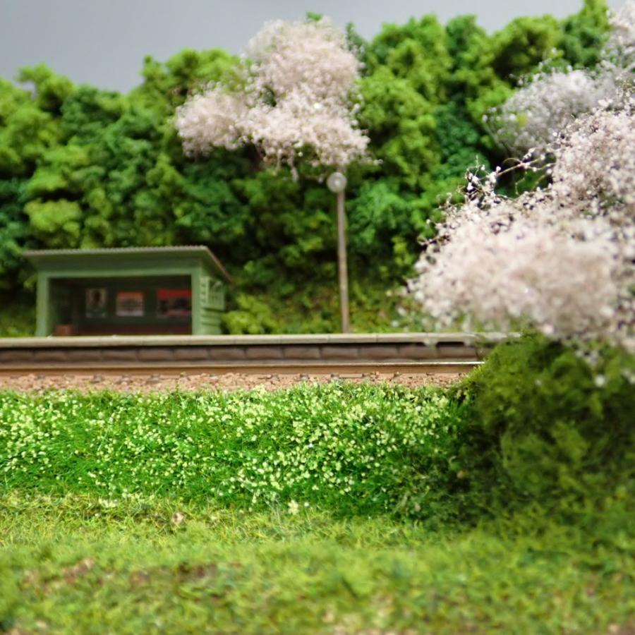 3台限定】Nゲージ ミニレイアウト 桜咲く山間小駅 ：KDF 塗装済完成品