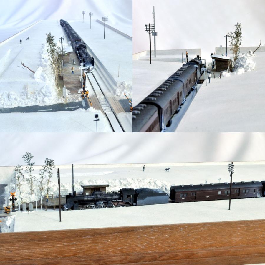 （23）鉄道情景ジオラマ（Nゲージ）No.23「雪景色の夕焼け風景」 Creating a diorama of a snowy spring landscape [N gauge diorama
