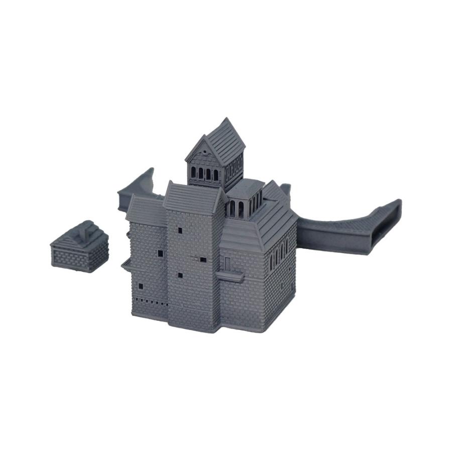 森の館 橋付き ：異世界ジオラマ建築 建物3D未塗装キット 1/600サイズ