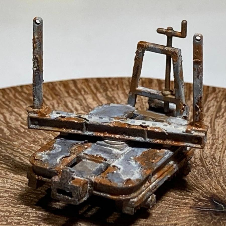 森林鉄道の放置された運台車 ：Art Stage K 塗装済完成品 1/87スケール