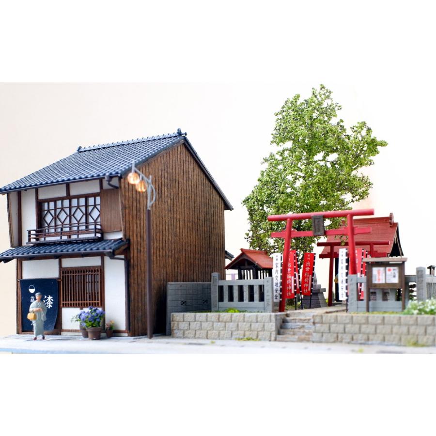 375-11 旧街道の漆器店と稲荷神社 ：モデリング375 塗装済完成品 1/80