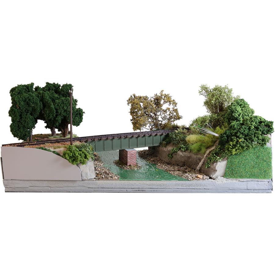 蛍の舞う鉄橋風景 ：松尾佳忠 塗装済完成品 1/80スケール（1/80ナロー