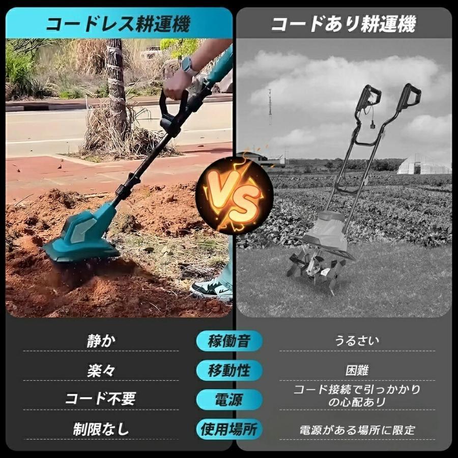 耕運機 耕うん機 家庭用 充電式 マキタ 18V 21V 対応 電動耕運機 ミニ