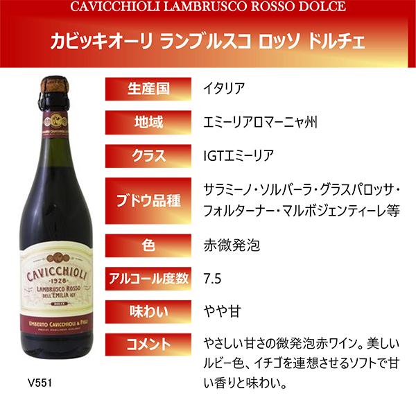 【送料無料！】カビッキオーリ　ランブルスコ　ロッソ　ドルチェ　赤　やや甘口　750ml(1ケース/12本入り)(北海道・沖縄は送料+990円)(1-V551)｜sake-first｜09