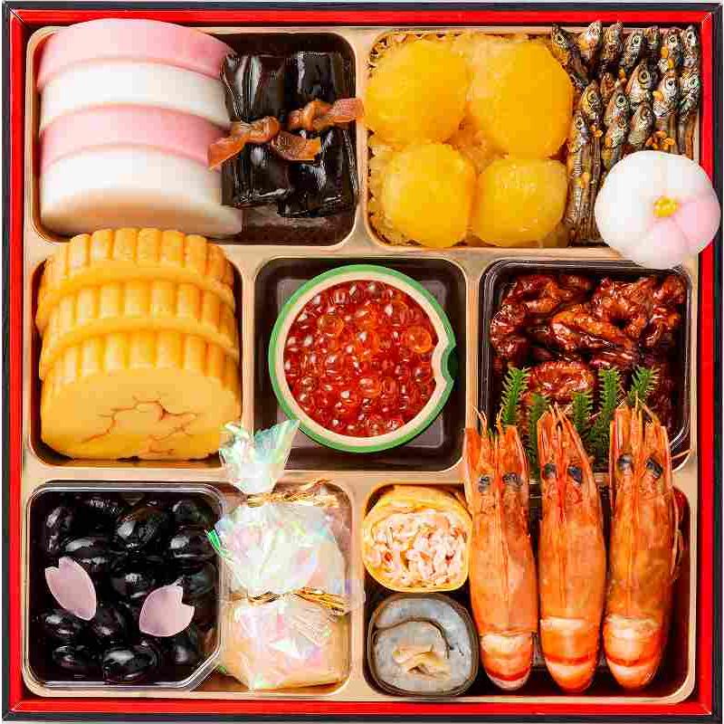 完全予約限定カネハツ本舗こだわりの厳選生おせち「祝鼓」三段重!!3〜4人前50品目代引き不可 祝鼓