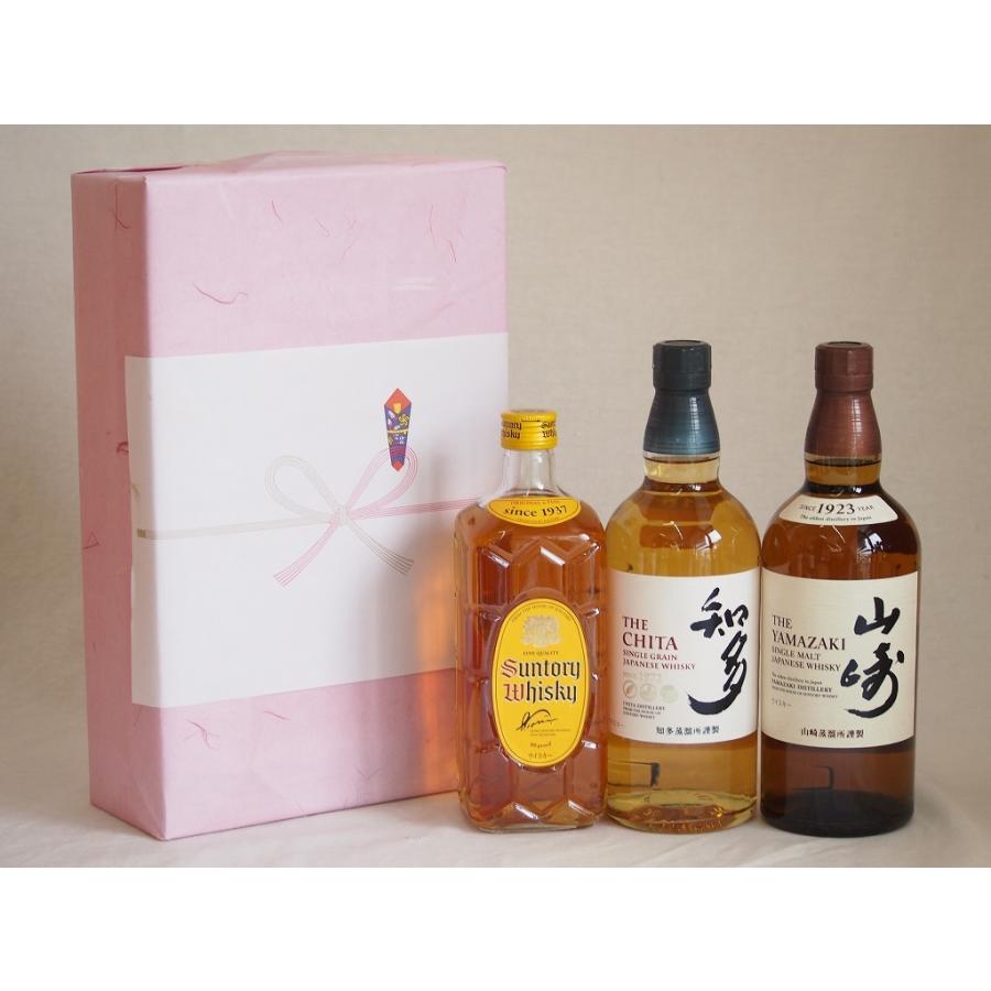 贈り物ウイスキー3本セット(知多 43度 山崎 43度 角瓶 40度) 700ml×3本  
