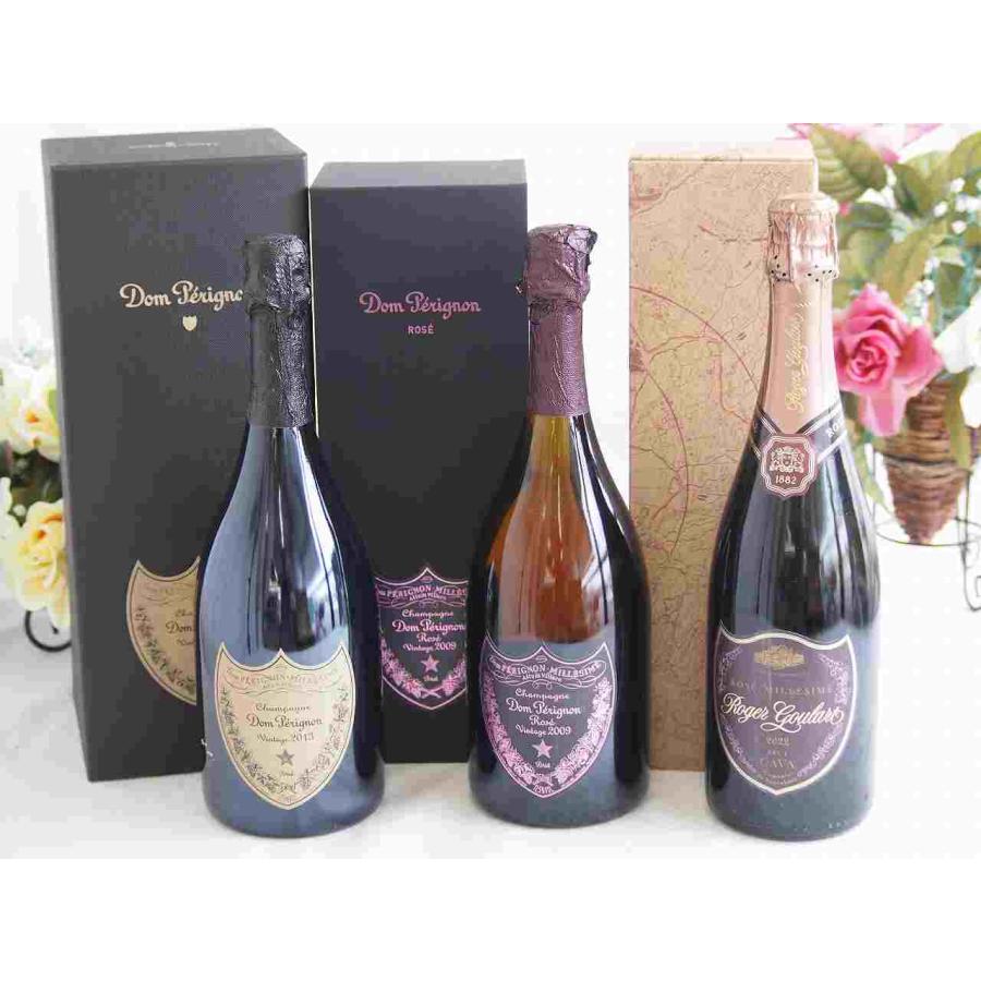 ドンペリニヨンロゼ ドンペリ白飲み比べ3本セット(ロジャーグラート 