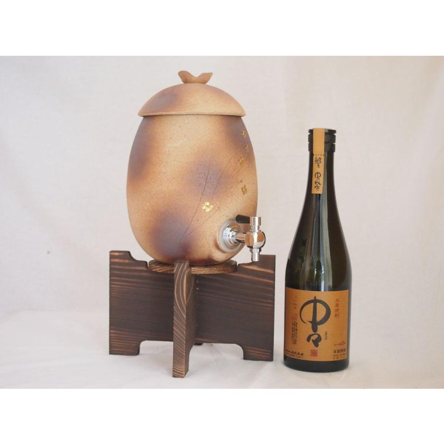 信焼・明山窯 焼酎サーバー 火色金小紋 2200ｃｃ(滋賀県)麦焼酎 黒木本店 中々 720ｍｌ(宮崎)