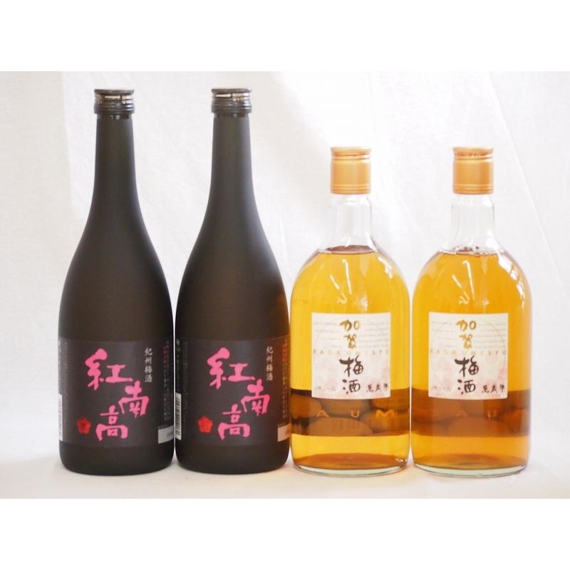 梅酒4本セット(加賀梅酒(石川県) 紅南高梅酒20度(和歌山)) 720ml×4本-