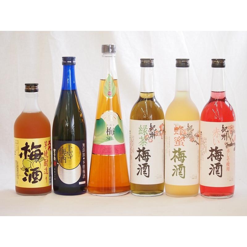 スペシャル梅酒6本セット(芋焼酎仕込五代梅酒(鹿児島) 手作り梅酒(宮崎県) 赤しそ赤い梅酒(和歌山) 芳醇ブランデー仕立チョーヤ梅酒 無添加上等梅酒｜sake-gets