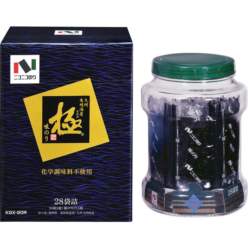 ニコニコのり (送料無料) 残暑お見舞い 有明海産海苔 『極』 味のり瓶入り KGX-20R : お酒のいざわヤフー店 - 通販 ...