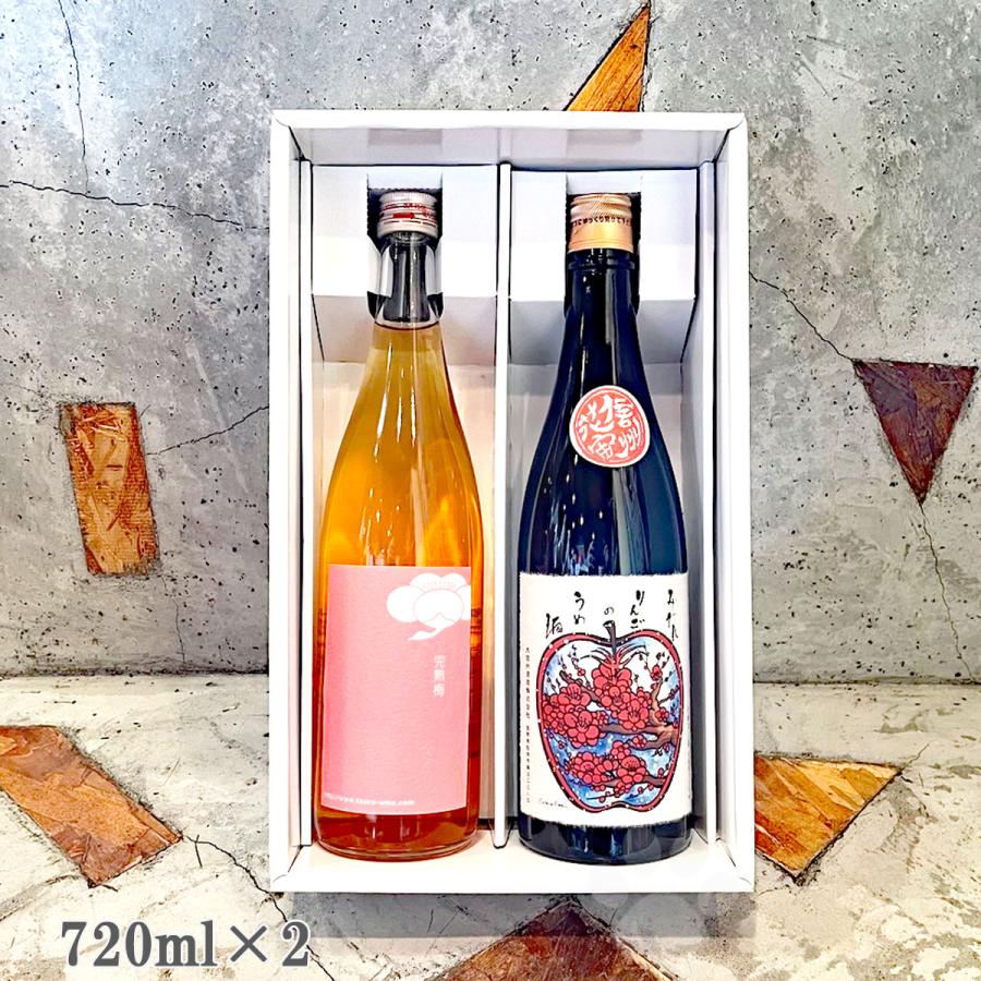 梅酒飲み比べセット 鶴梅 完熟 大信州みぞれりんごの梅酒 720ml 2本