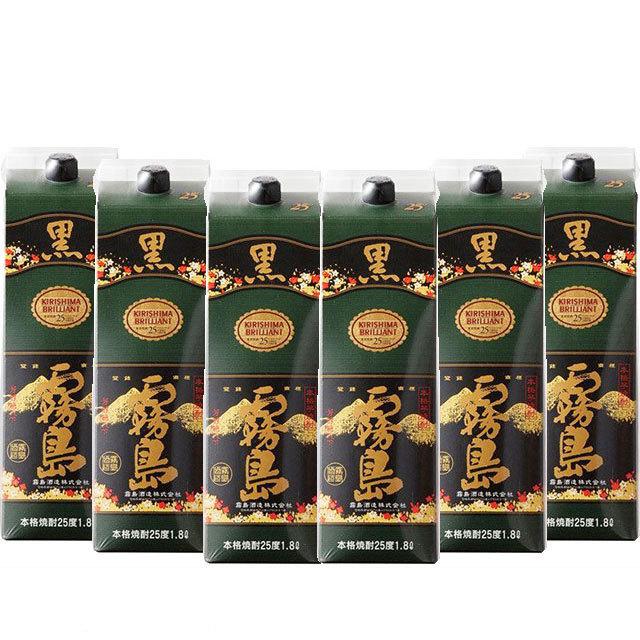 黒霧島　芋焼酎　25度　1800ml　2ケース（12本） 黒霧島 送料無料 黒霧島 芋焼酎 25度 1800mlパック 2ケース(12本