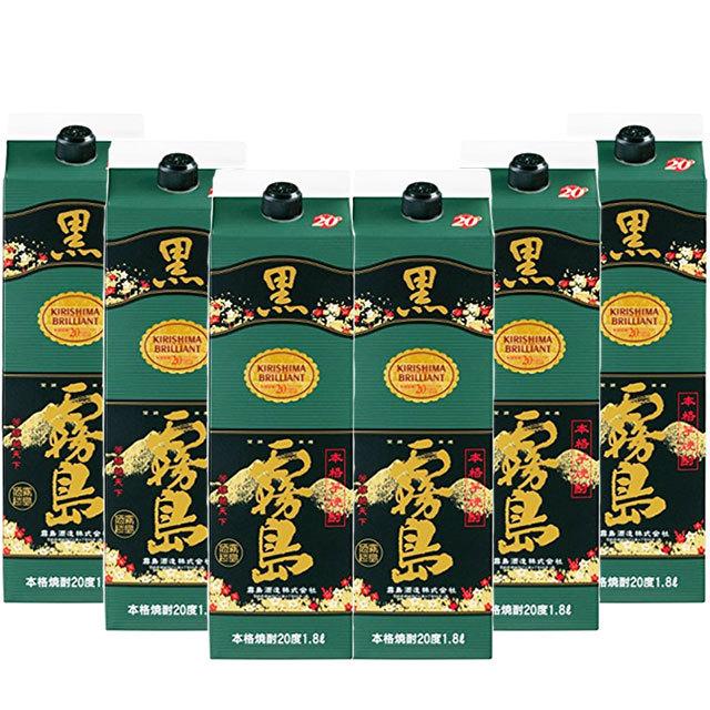 黒霧島 黒霧島 芋焼酎 20度 1800mlパック 1ケース(6本) : 酒忍者Yahoo