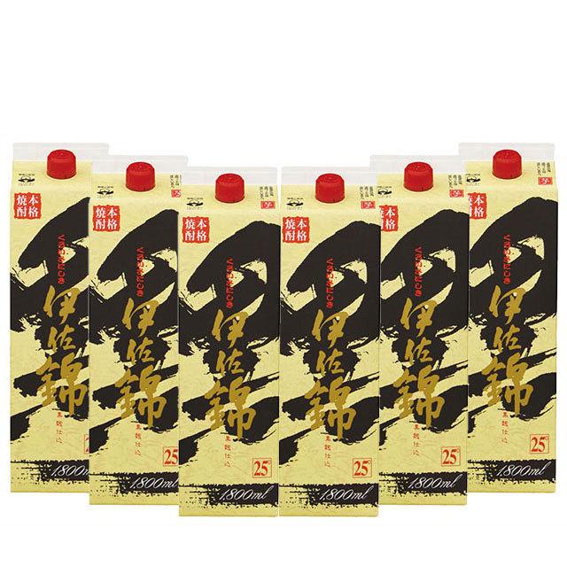 送料無料 黒伊佐錦 芋焼酎 25度 1800mlパック 1ケース(6本)（東北は