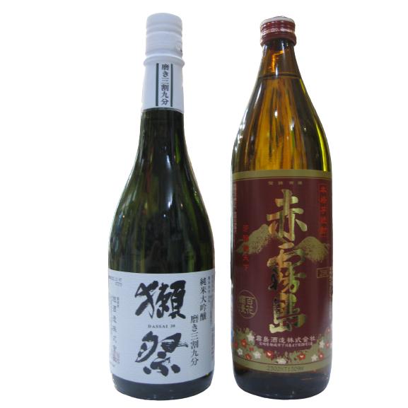 獺祭 獺祭（だっさい）純米大吟醸・磨き三割九分 720mlと、芋焼酎・赤 
