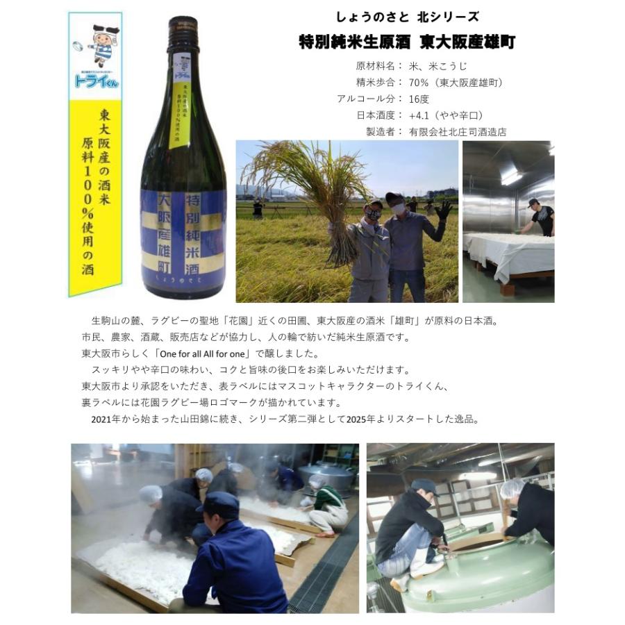 1升瓶・要冷蔵】しょうのさと 北シリーズ 青ラベル 特別純米生原酒 雄 