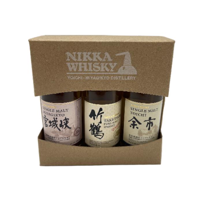 NIKKA ウイスキー 飲み比べ 4本セット ( シングルモルト モルティ＆ソフト 55度 180ml / 宮城峡蒸留限定 ミニボトル 3本セット 各