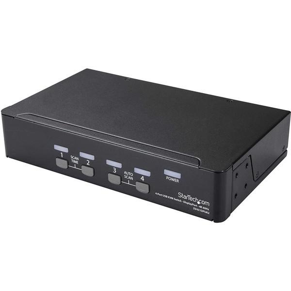 StarTech SV431DPUA2 ブラック 4ポートDisplayPort KVMスイッチ 4K/60Hz DisplayPort 1.2対応PC/CPU/パソコン切替器
