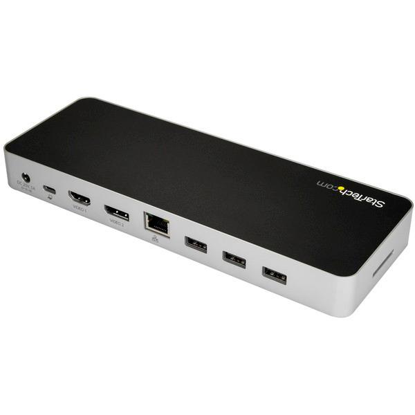 StarTech DK30CHDDPPD ブラック&シルバー USB Type-Cドッキングステーション デュアル4Kモニター対応 60W USB Power Delivery メーカー直送｜sake-premoa｜02