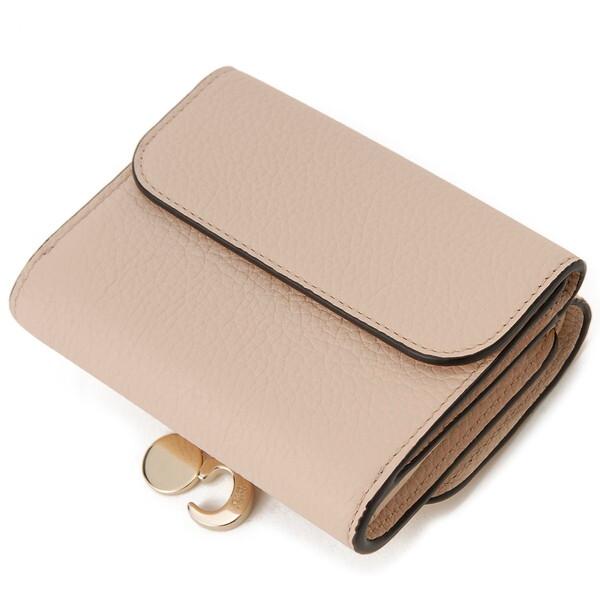 Chloe 財布 三つ折り アルファベット スモール cement pink