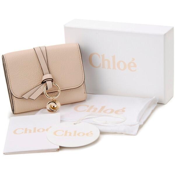 Chloe 財布 三つ折り アルファベット スモール cement pink