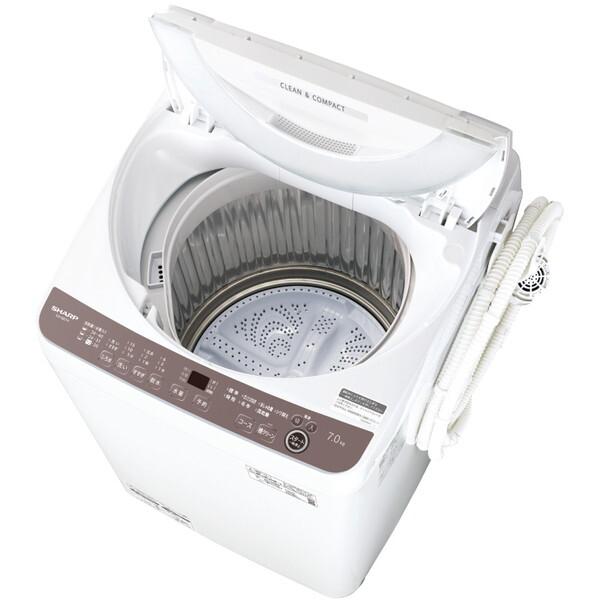 洗濯機 全自動洗濯機 SHARP シャープ 7.0kg ES-GE7H-T ブラウン系 穴 