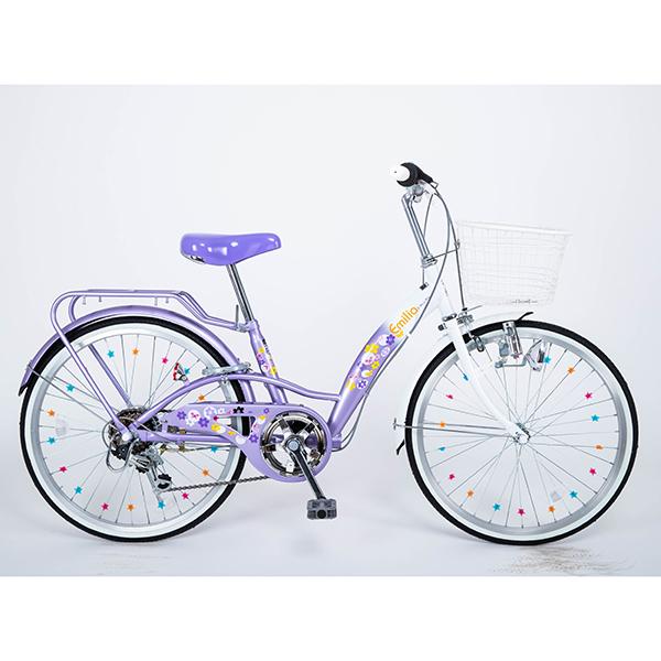 21Technology EM226 ライトパープル 子供用自転車（22インチ・6段変速） メーカー直送