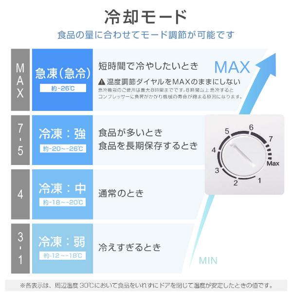 期間限定ポイント5倍！ 冷凍庫 家庭用 100L 上開き 小型 静音 大容量 省エネ ひとり暮らし 一人 暮らし 温度調整 冷凍ストック 節電 グレー MAXZEN JF100HM01GR | MAXZEN | 09