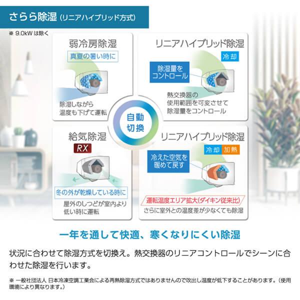 エアコン 12畳用 冷暖房 ダイキン DAIKIN 工事対応可能 うるさらX RXシリーズ S363ATRS-W ホワイト 単相100V｜sake-premoa｜09