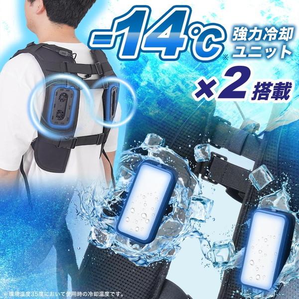 THANKO デュアルユニットで強力冷却 ハーネス対応冷蔵ベストRZFHTVSBK