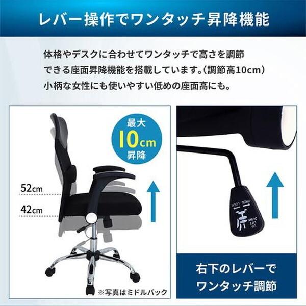 Netforce SSP-MU-W-BL ブルー S-shape(エスシェイプ) オフィスチェア ミドルバック 可動肘 メーカー直送_8