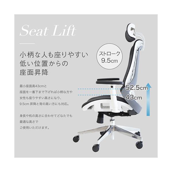 法人限定 Netforce WLB-1AH-W-BK ブラック ウェルビー オフィスチェア (ヘッドレスト・肘付き) メーカー直送_6