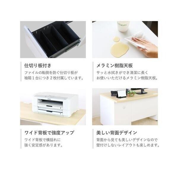 法人限定 Netforce LKD-107-W-NG-WH-3 天板ホワイト 本体ニューグレー 片袖机 (W1000 3段) メーカー直送_3