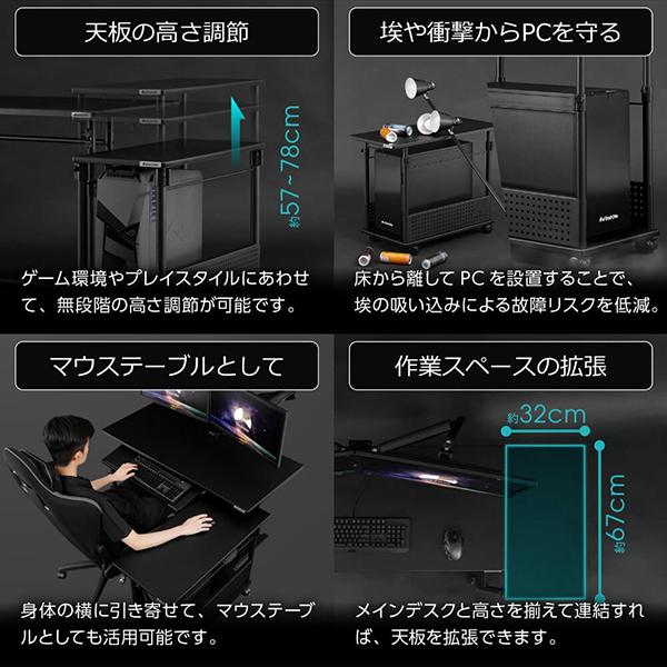 Bauhutte（バウヒュッテ） デスク BHD-670H-WH ホワイト 昇降式L字