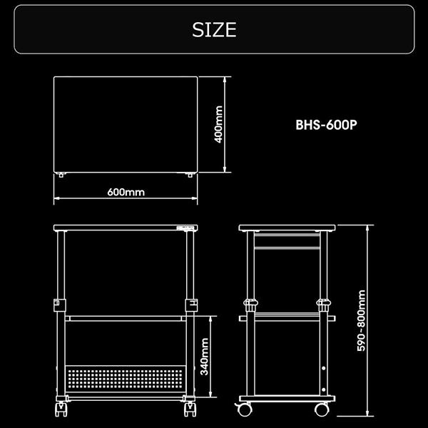 ラック 昇降式プリンター台 ゲーミング家具 在宅 リモート バウヒュッテ Bauhutte BHS-600P-BK メーカー直送 日時指定不可｜sake-premoa｜07