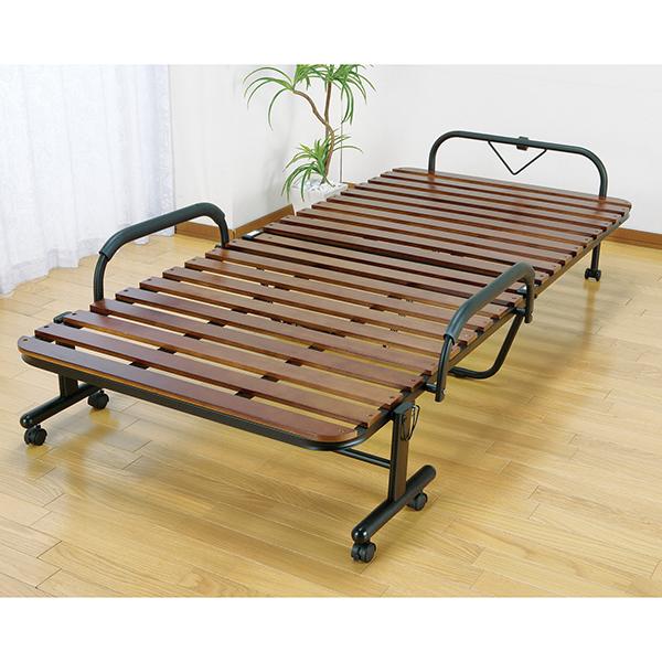 ファミリー・ライフ 天然木すのこ折りたたみベッド シングル(02487) メーカー直送