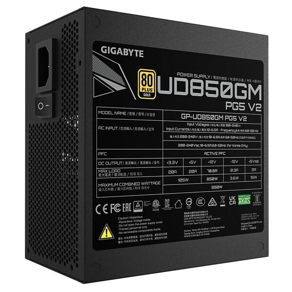【新品未開封】GIGABYTE UD850GM PG5 電源ユニット GIGA-BYTE（ギガバイト） GIGABYTE GP-UD850GM PG5 V2 ブラック 電源