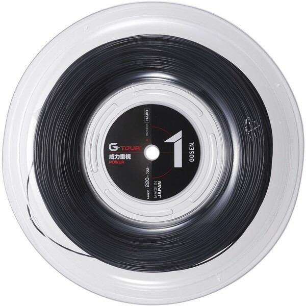 ゴーセン 硬式テニス用 ガット ジー・ツアー・ワン 16 G-TOUR1 16L ブラック 220mロール 1.25mm TSGT112BK GOSEN_1