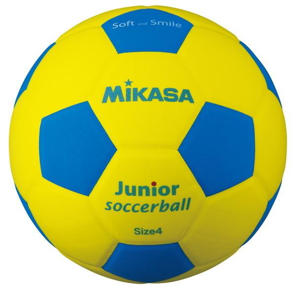 MIKASA SF4J-YBL スマイルサッカー4号 EVA 約180g 黄/青｜sake-premoa