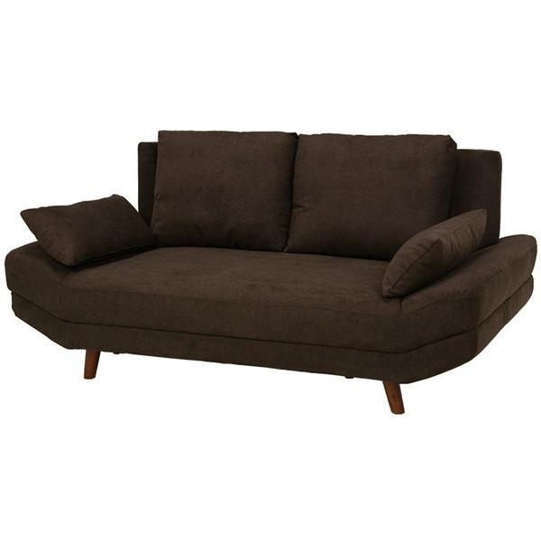 ソファー ダークブラウン 2人掛け 組立式 ソファ ローソファ ハイソファー 幅170cm アームレス メーカー直送