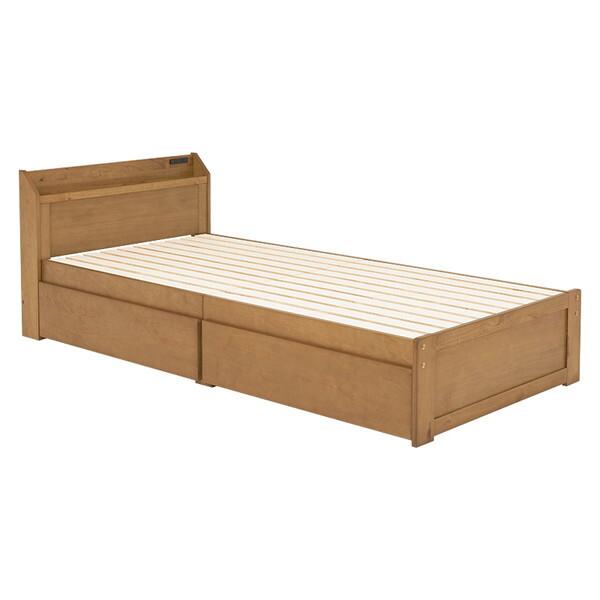 シングルベッド　みー 萩原 MB-5163S-LBR 引出し付シングルベッド(ライトブラウン) 萩原 MB