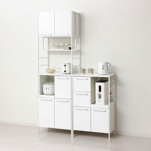 クロシオ 48002 NEWアート食器棚 60-100 ホワイト メーカー直送 : 総合