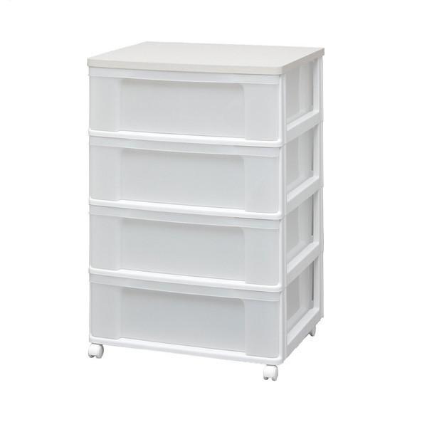 ウッドトップチェスト 4段 幅63.2cm 完成品 アイリスオーヤマ ホワイト/ホワイト W654P メーカー直送